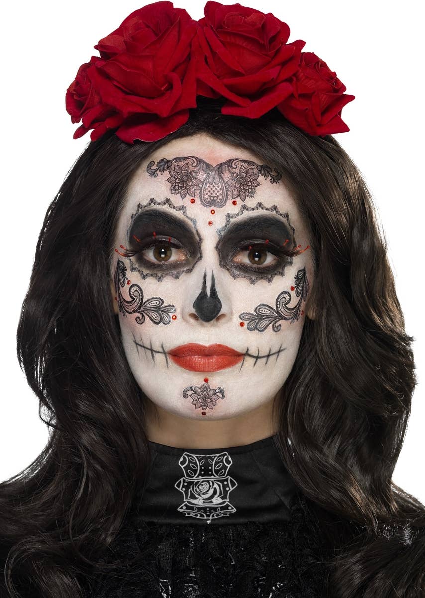 Women's Day of the Dead Glamour Costume Makeup Kit 2