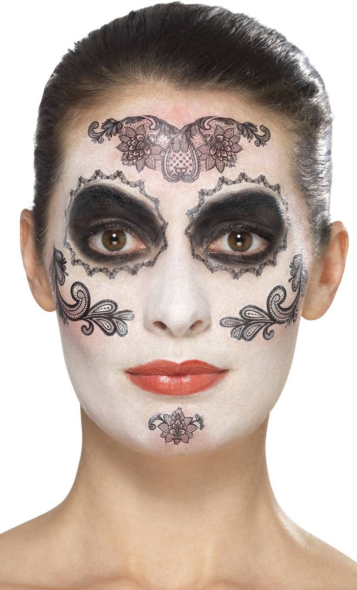 Women's Day of the Dead Glamour Costume Makeup Kit 6