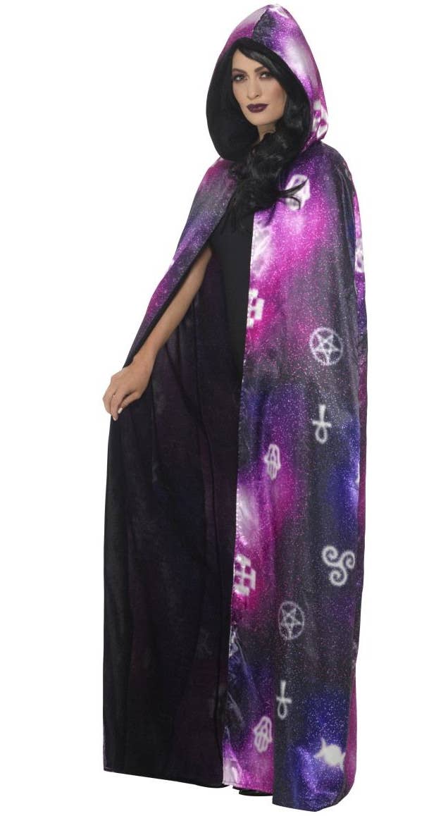 Deluxe Galaxy Ouija Reversible Halloween Costume Cape Side Image 1