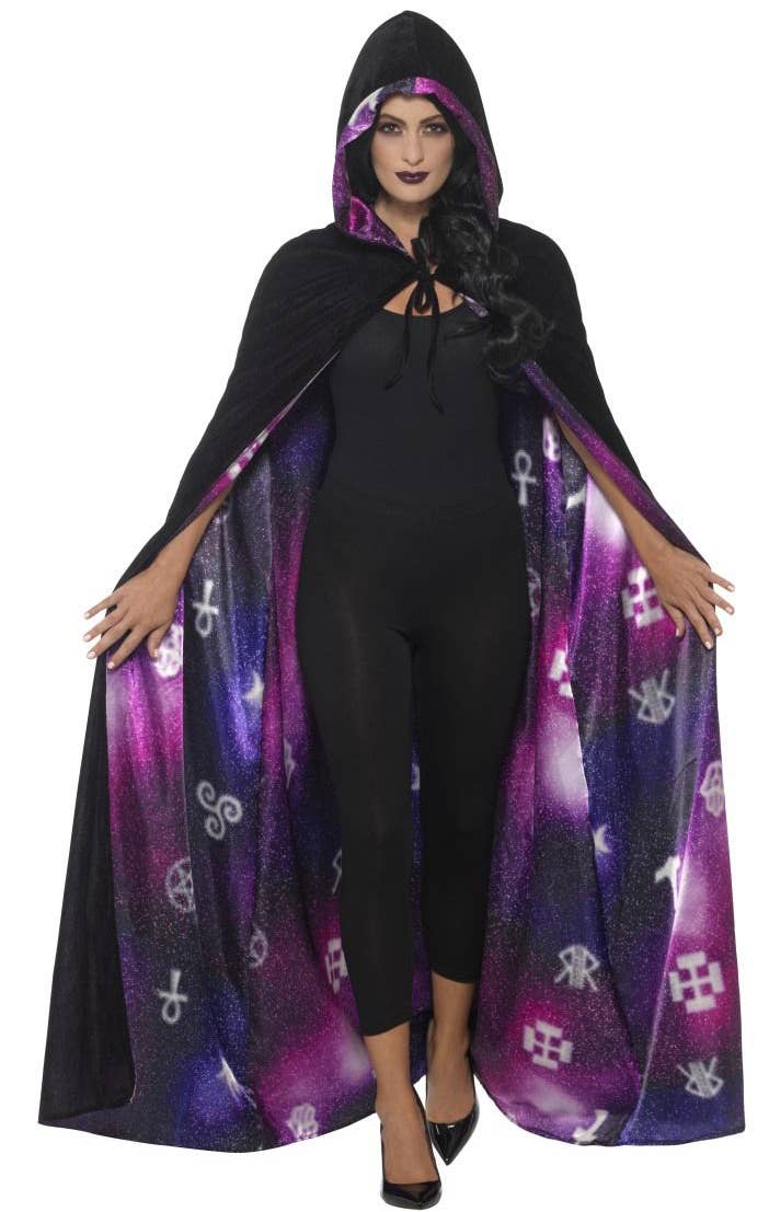 Deluxe Galaxy Ouija Reversible Halloween Costume Cape Reversible Image