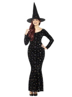 Women's Black Magic Ouija Witch Halloween Fancy Dress Costume Front Image