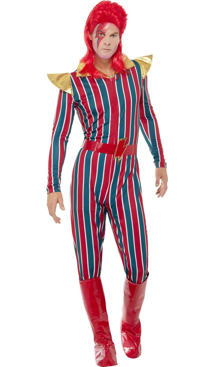 Men's David Bowie Space Superstar Pop Star Costume View 2