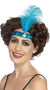 Image of 1920s Blue Sequin Flapper Headband with Feather