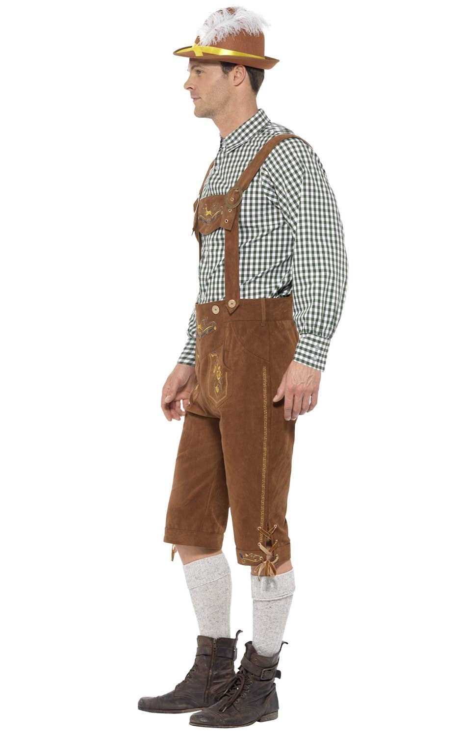 Traditional Deluxe Hanz Mens Oktoberfest Lederhosen Men's Costume Image 3