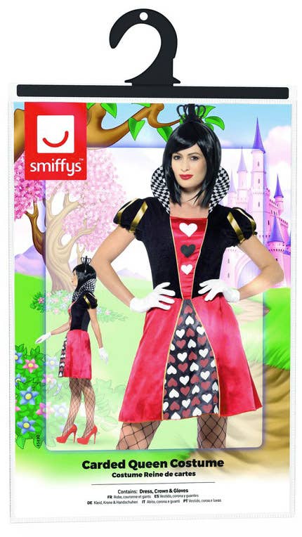 Women's Storybook Carded Queen of Hearts Costume Genuine Packaging Image