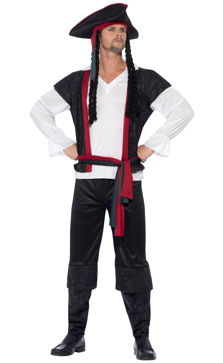 Men's Aye Aye Captain Fancy Dress Pirate Costume Image 2