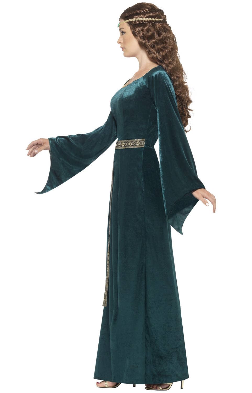 Green Medieval Dress Women's Costume Side View