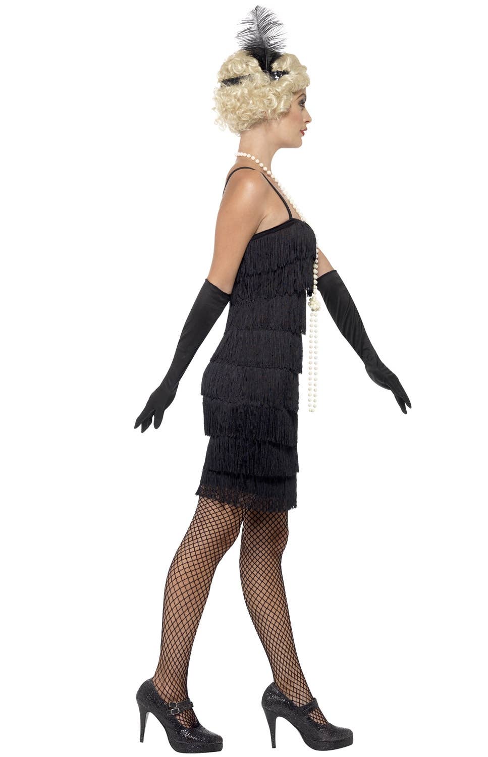 1920s Black Gatsby Flapper Costume - Image 3
