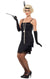 Women's Plus Size Black Fringe Flapper Dress Front Image