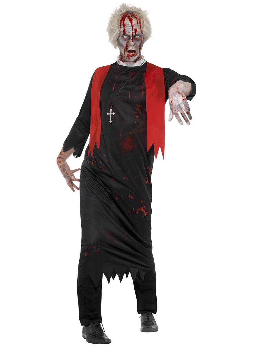 Men's Zombie Priest Costume Front Image
