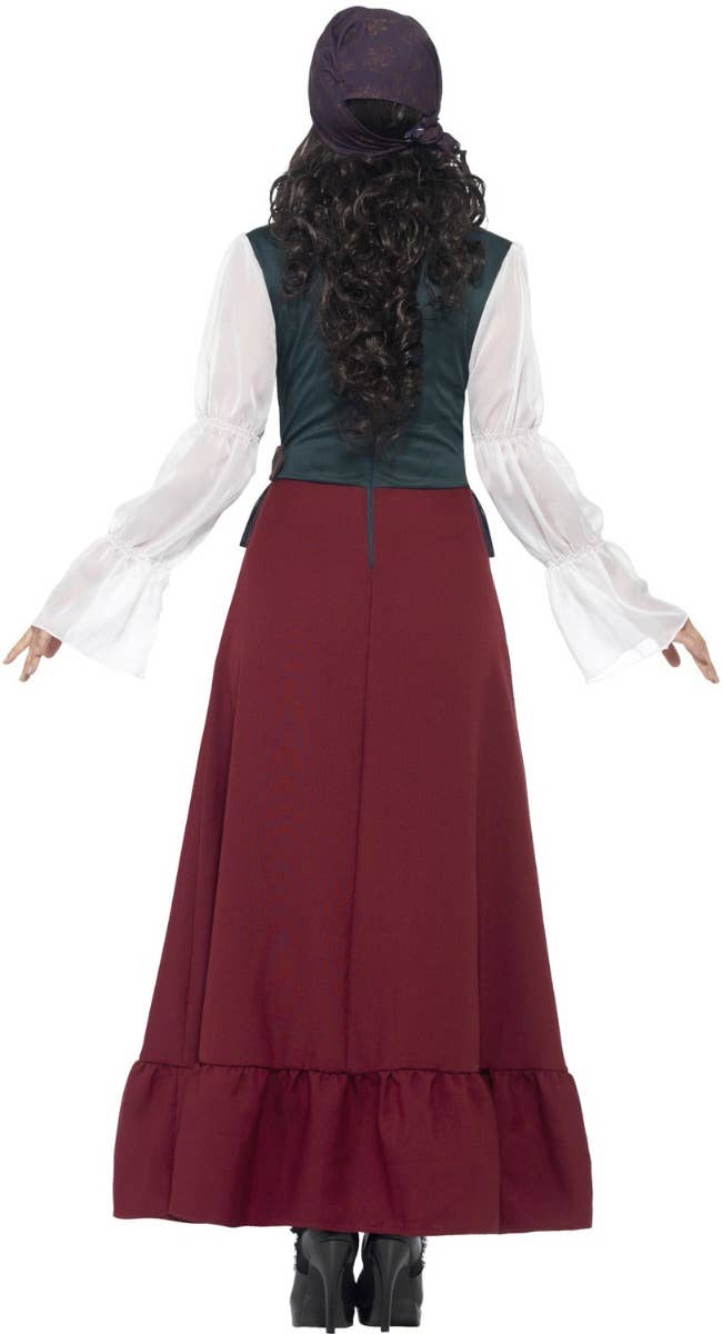 Deluxe Women's Pirate Gypsy Deluxe Buccaneer Beauty Fancy Dress Costume Back Image