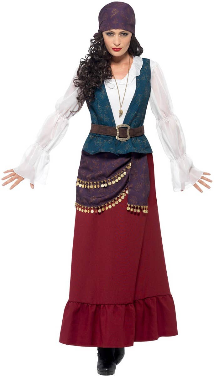 Deluxe Women's Pirate Gypsy Deluxe Buccaneer Beauty Fancy Dress Costume AIt Image