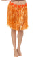 Women's Neon Orange Hawaiian Hula Skirt with Flowers