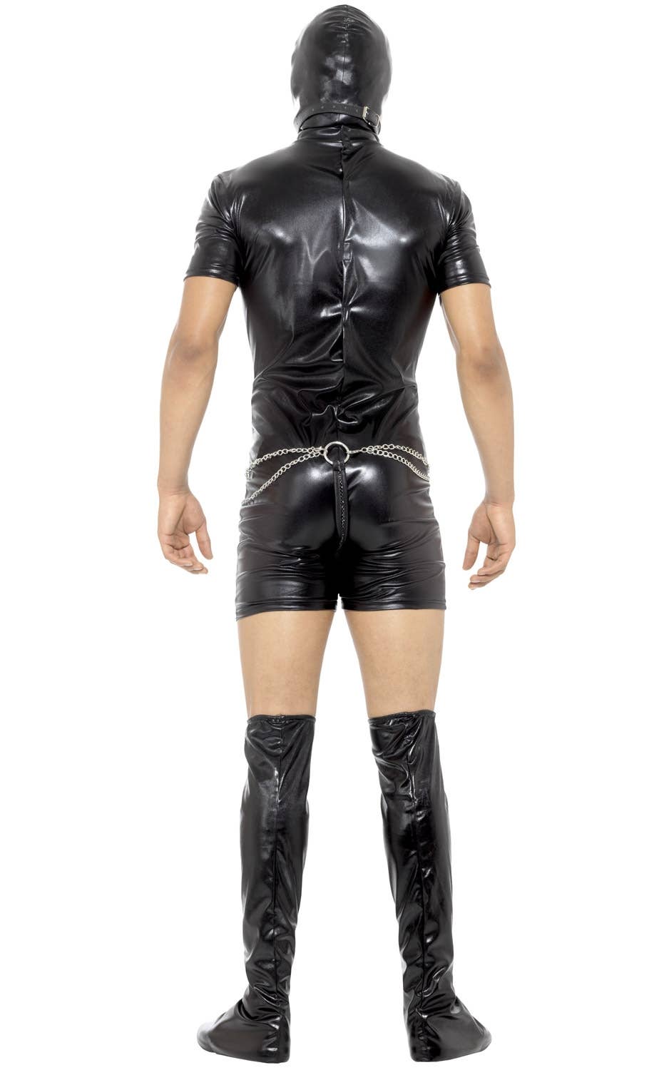Black Bondage Gimp Men's Stag Party Costume Image 3