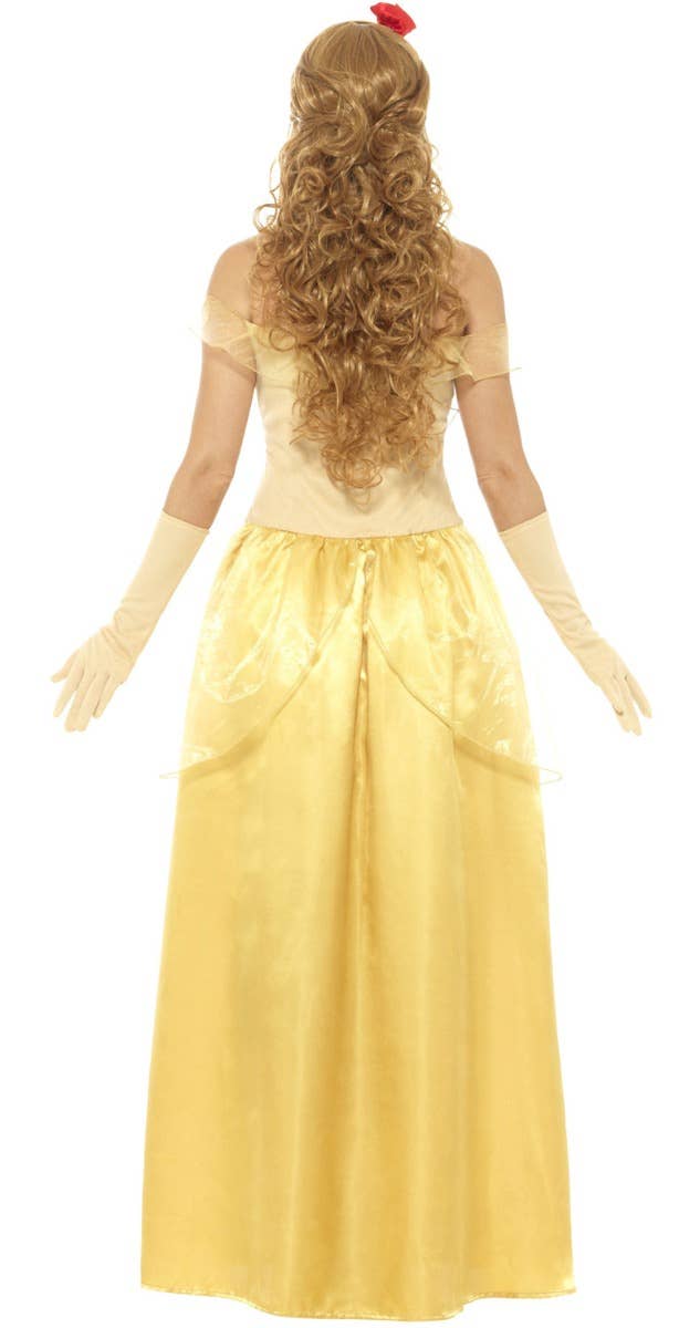 Women's Golden Princess Belle Beauty and the Beast Costume Back Image