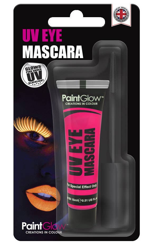 Blacklight Reactive Neon Pink Eyelash Mascara Packaging Image