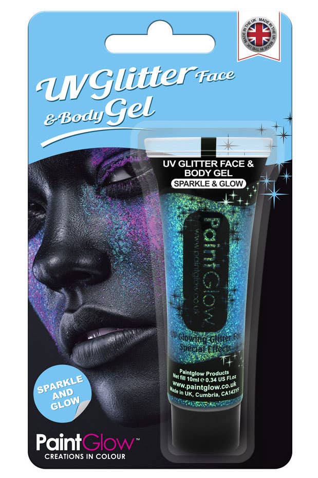 Ice Blue UV Reactive Face and Body Glitter Gel - View 2