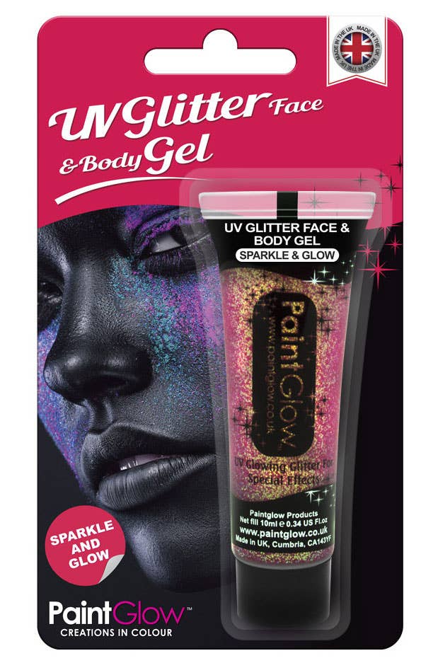  Champagne Pink UV Reactive Face and Body Glitter Gel - View 2