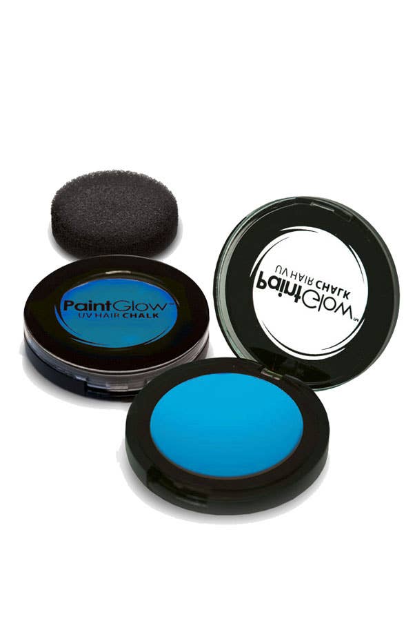 Temporary Neon Blue Blacklight Reactive Hair Chalk Main Image