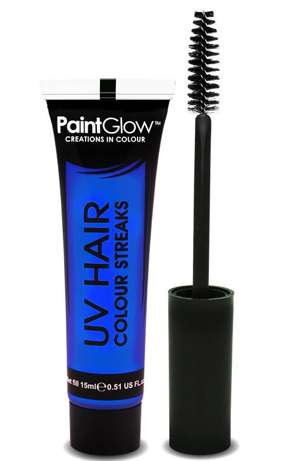 Neon Blue Temporary UV Reactive Hair Colour Mascara Main Image