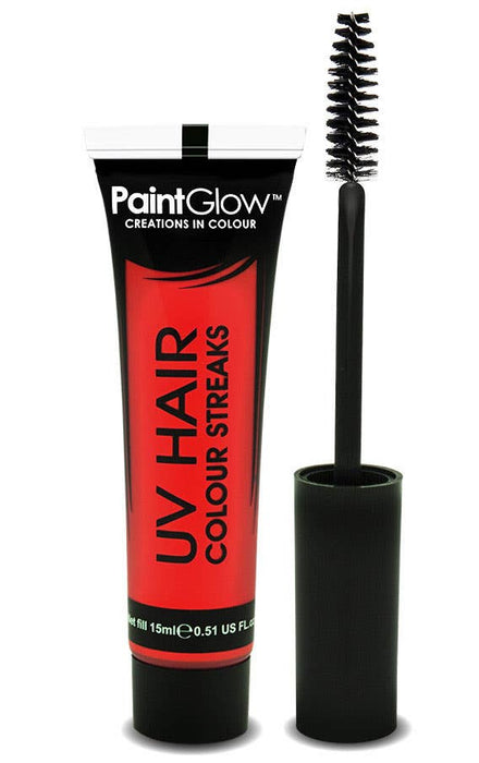 Neon Red Temporary UV Reactive Hair Colour Mascara Main Image