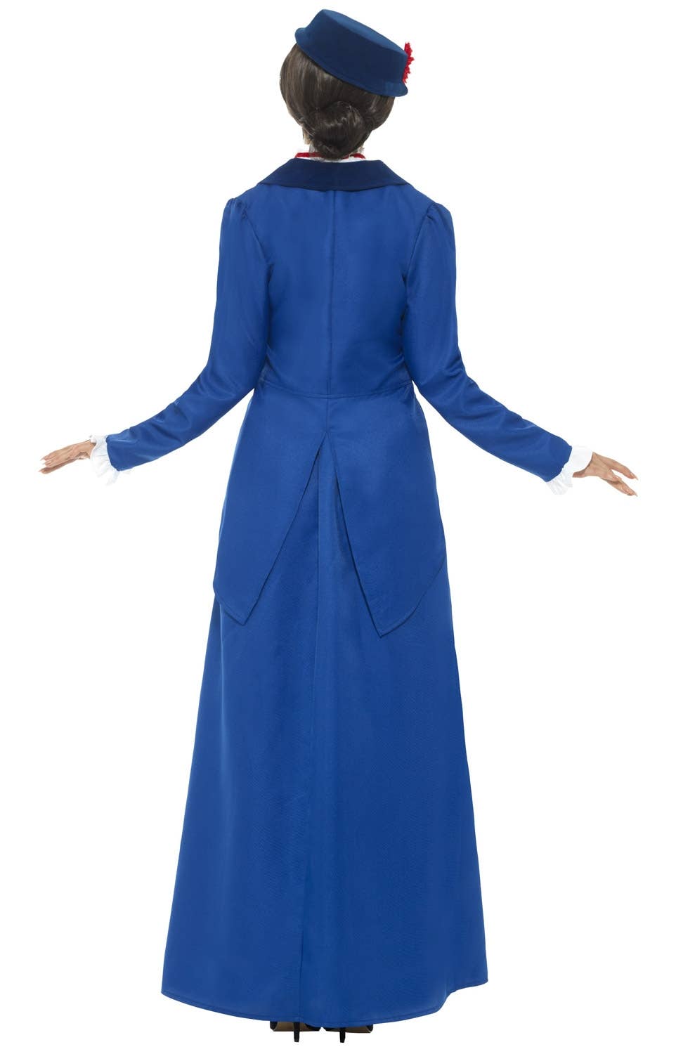 Women's Blue Victorian Nanny Mary Poppins Costume Back View
