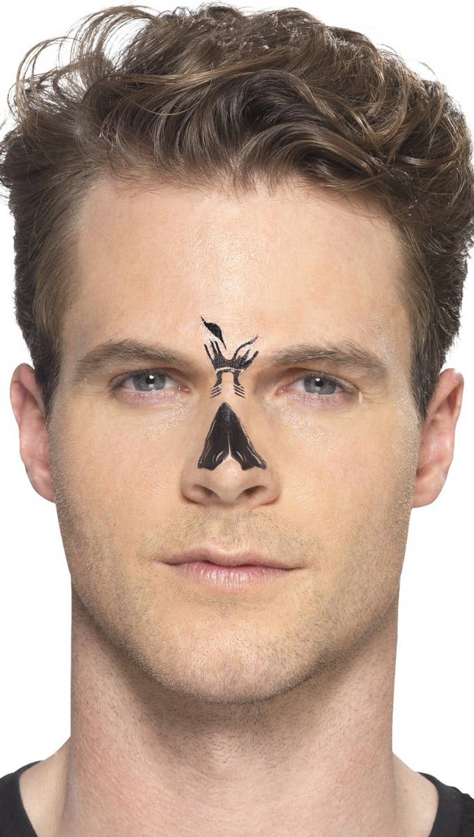 Halloween Skull Face Skeleton Temporary Smiffys Tattoo Transfer Kit - Step One