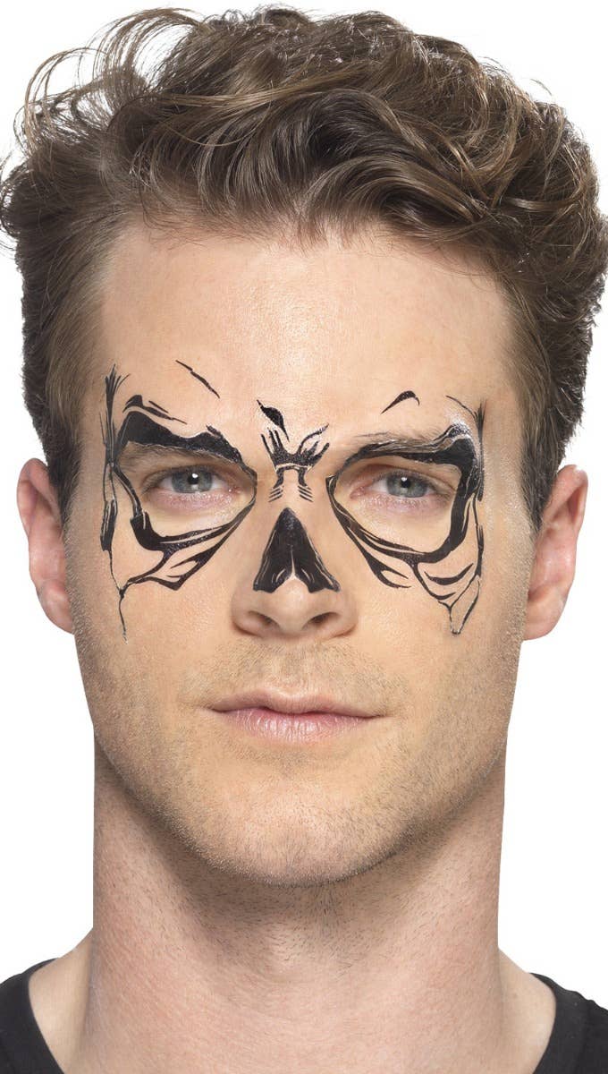 Halloween Skull Face Skeleton Temporary Smiffys Tattoo Transfer Kit - Step Two