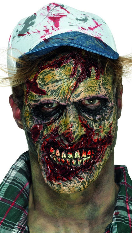 Brown And Red Zombie Flesh Face Mask Halloween Special Effects Costume Accessory Prosthetic Main Image
