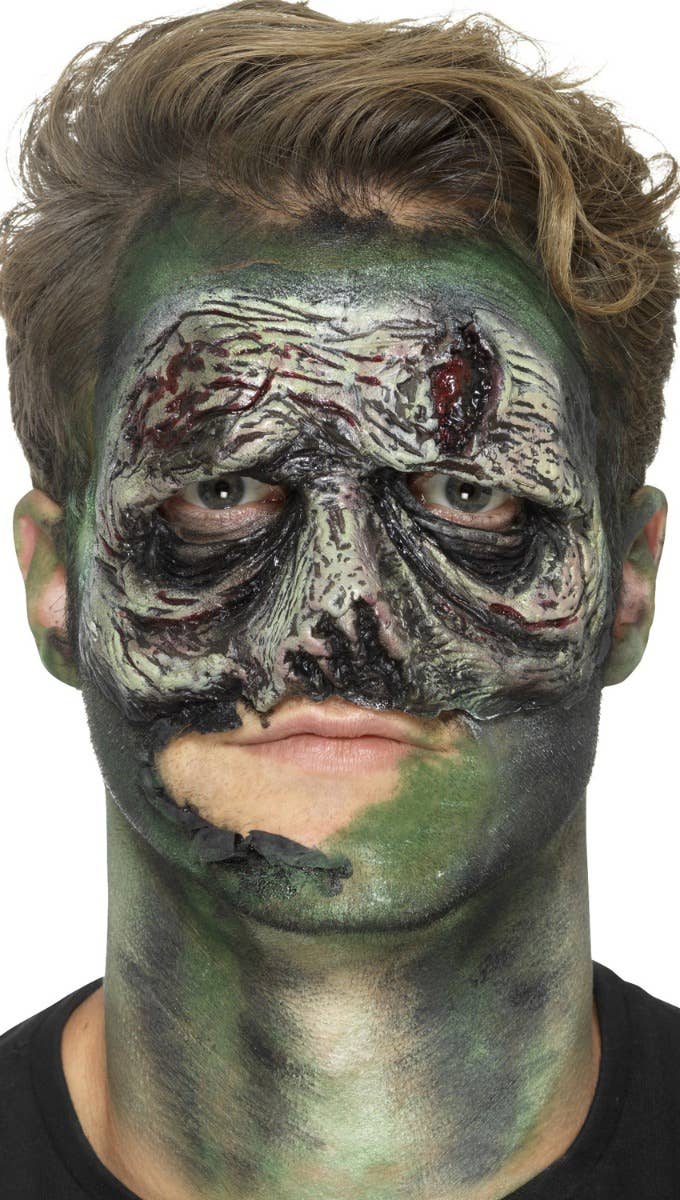 Green Foam Latex Zombie Eye Prosthetic Halloween Makeup Step 3