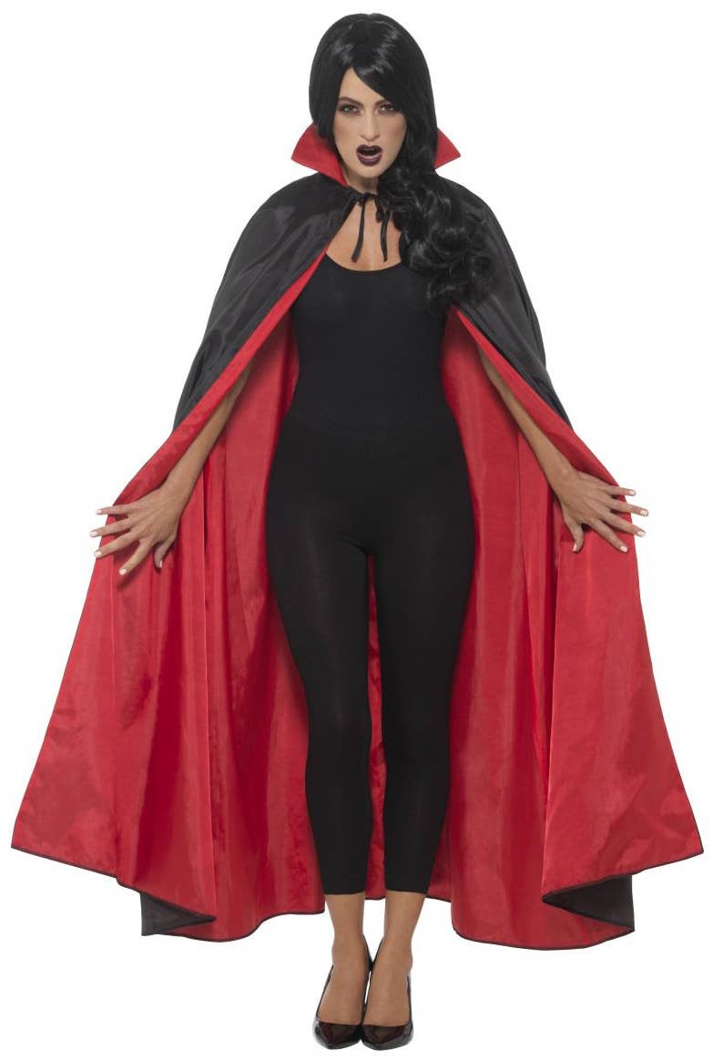 Adult's Reversible Red and Black Vampire Halloween Cape Alternate Image 3