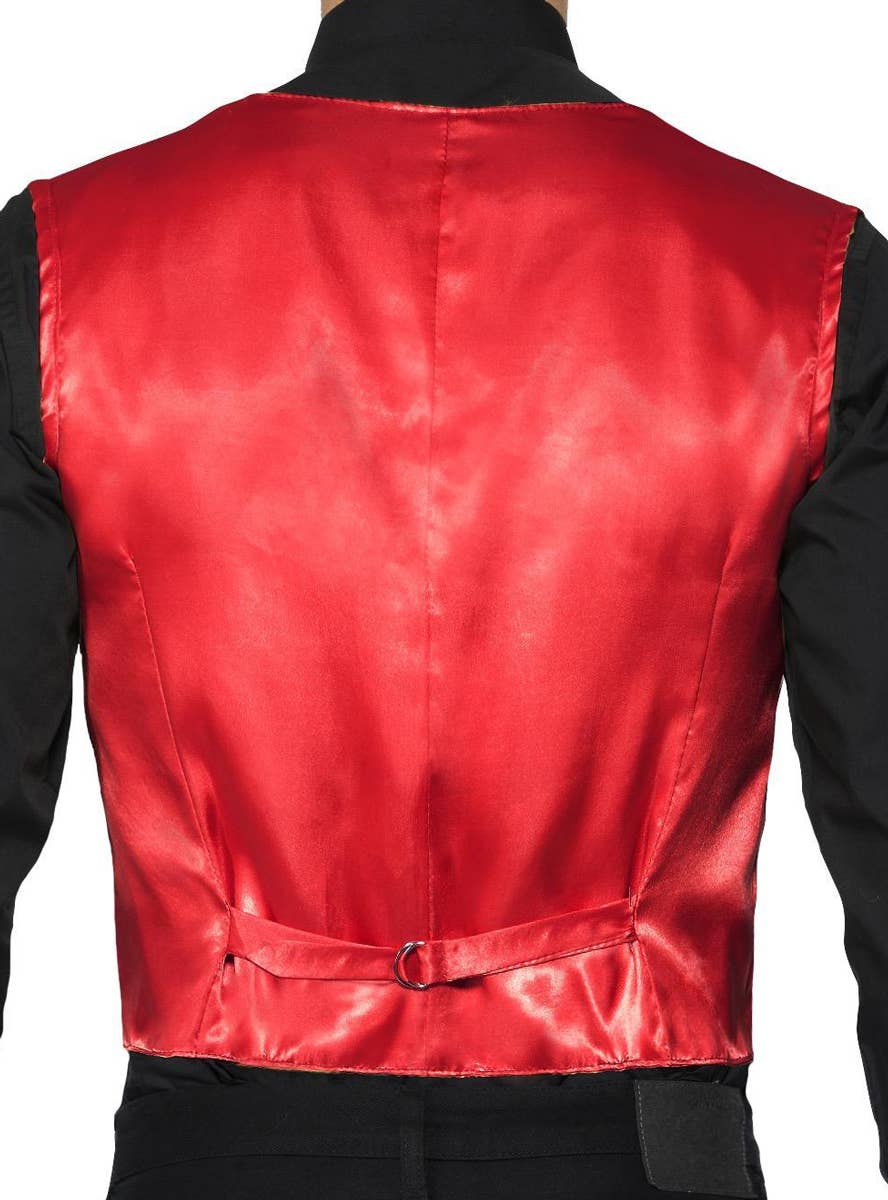 Men's Red Sequin Waistcoat Costume Vest Accessory Back Image