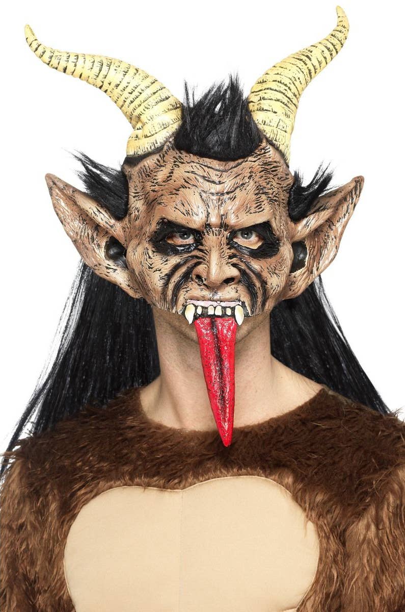 Image of Goat Demon Krampus Adults Halloween Costume Mask