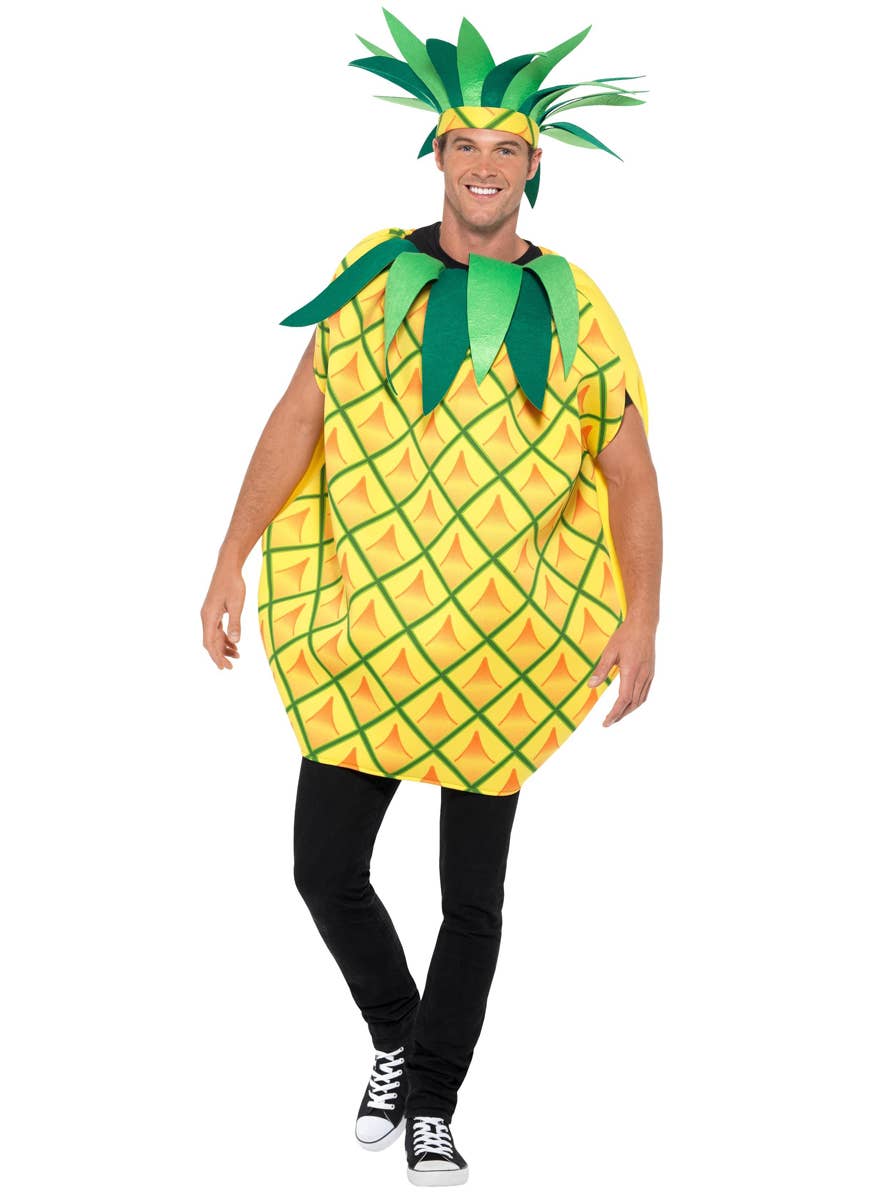 Yellow Pineapple Novelty Adults Costume - Alternate Front Image