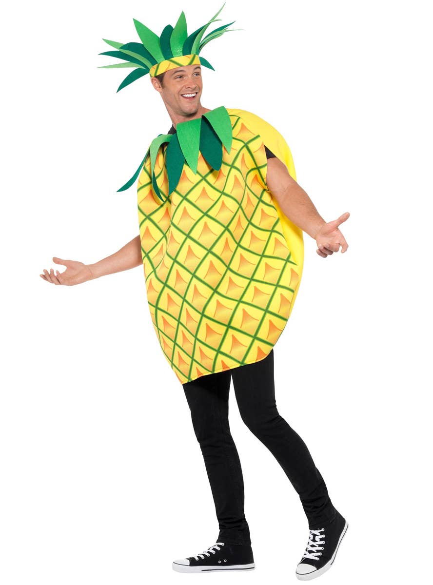 Yellow Pineapple Novelty Adults Costume - Side Image