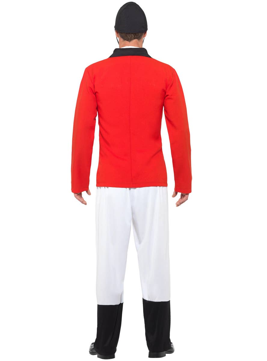 Men's Red Horse Back Rider Fancy Dress Costume Back Image