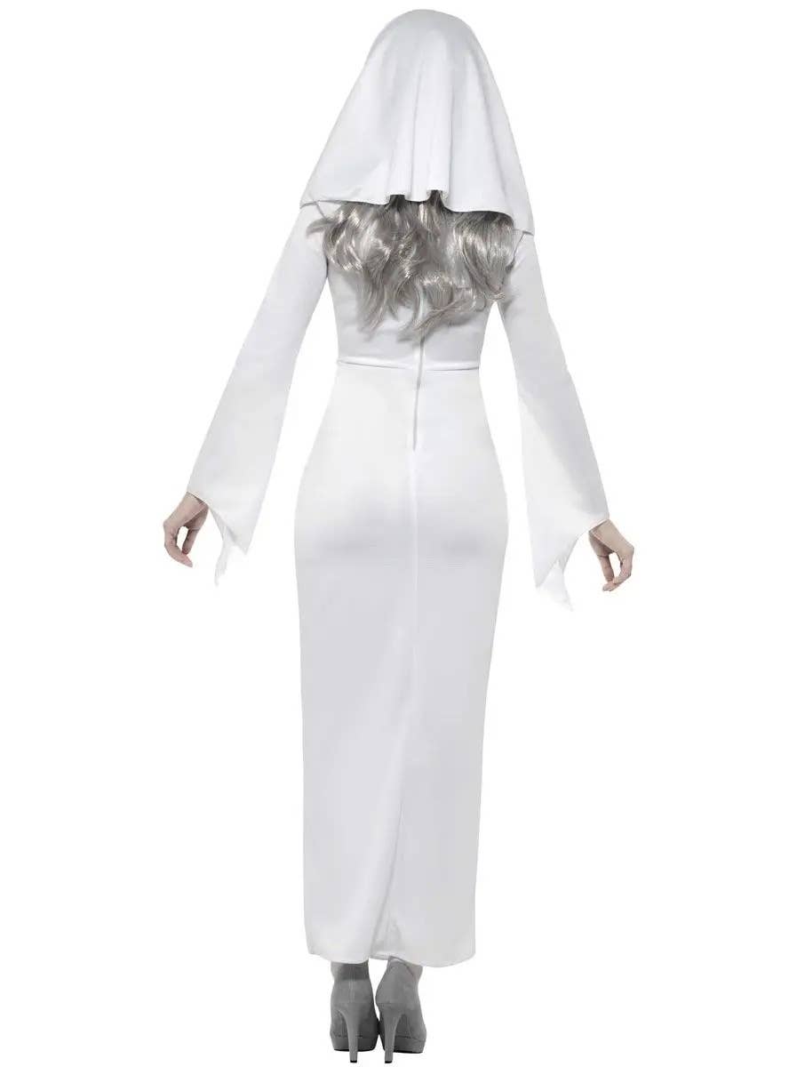 Image of Haunted Asylum Nun Women's Plus Size Halloween Costume - Back View