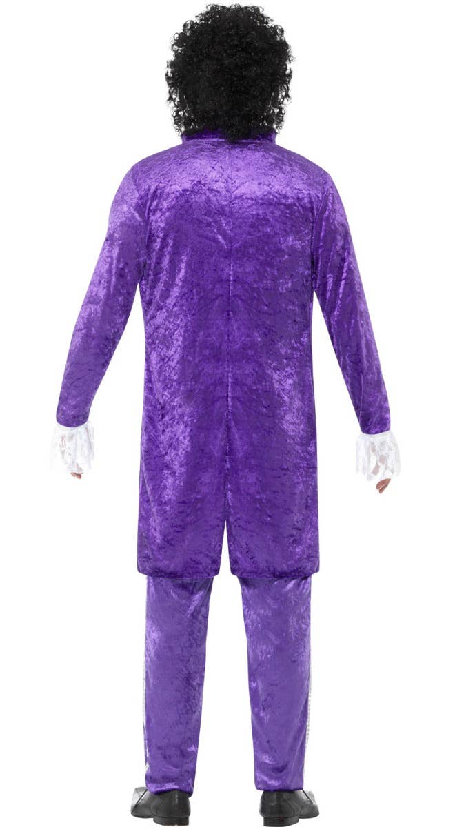 Men's Purple 1980's Musician Prince Fancy Dress Costume - Back Image