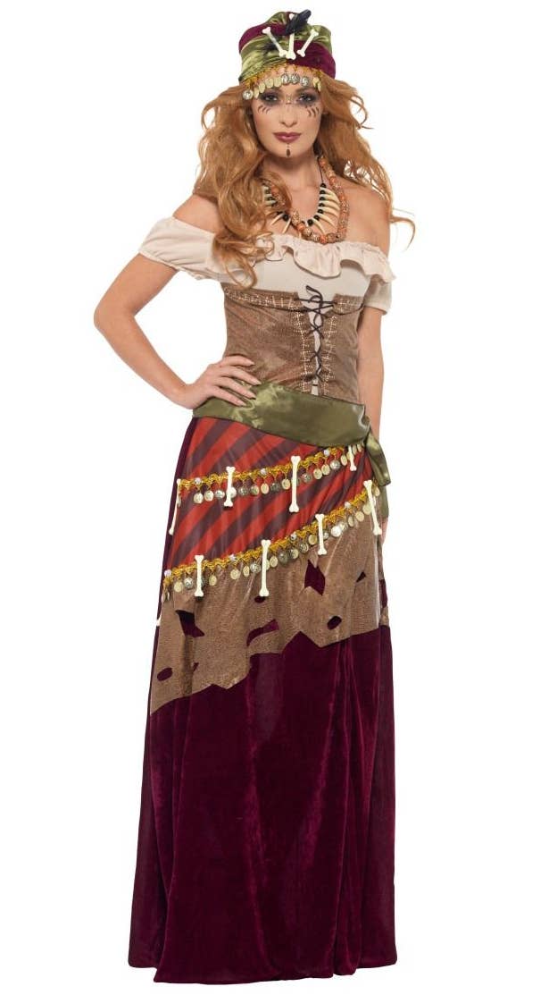 Deluxe Voodoo Priestess Fortune Teller Halloween Costume - Front