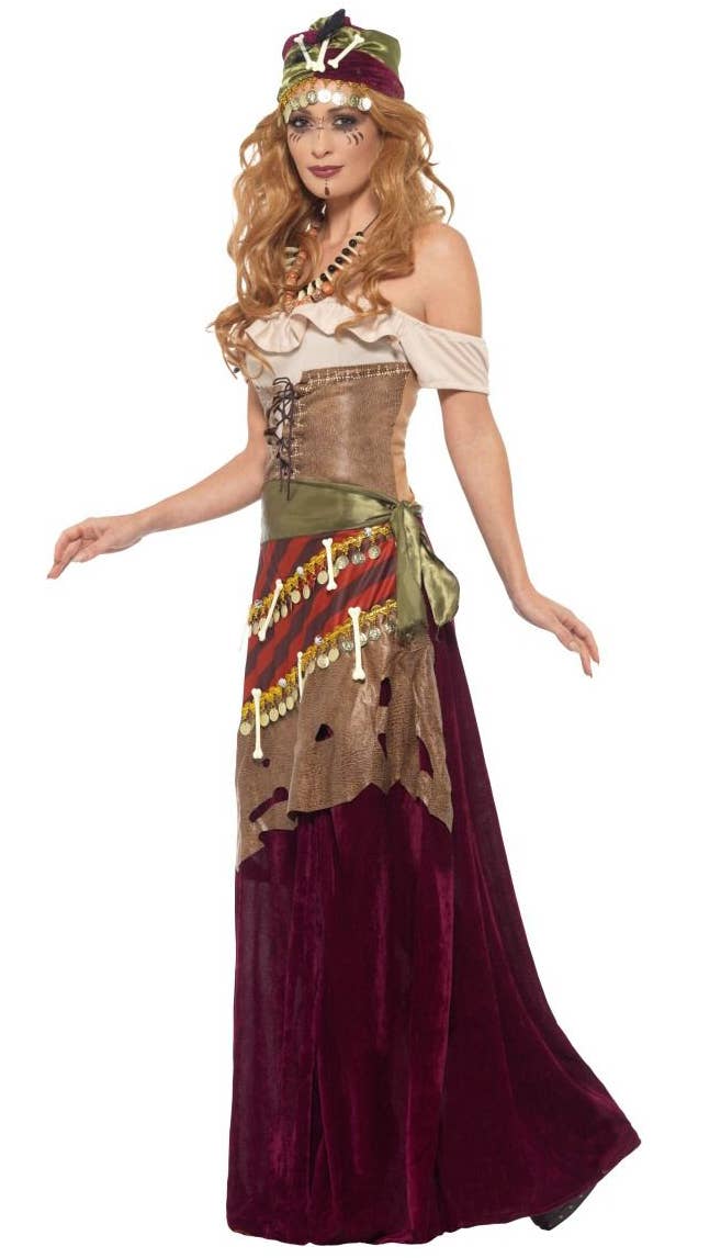 Deluxe Voodoo Priestess Fortune Teller Halloween Costume - Side