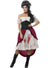 Women's Victorian Slasher Victim White, Maroon and Black Halloween Costume - Front Image