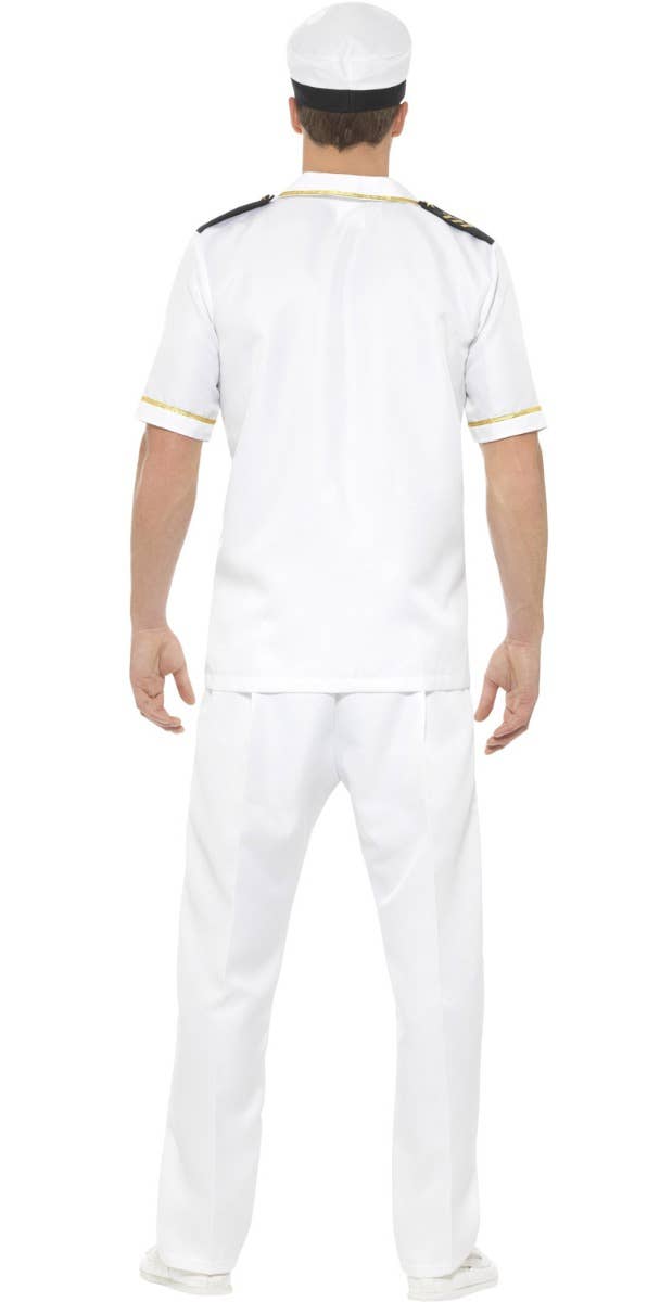 Ship Captain Men's White Uniform Dress Up Costume - Back