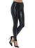 1980s Fashion Women's Shiny Black 80's Spandex Leggings - Main Image