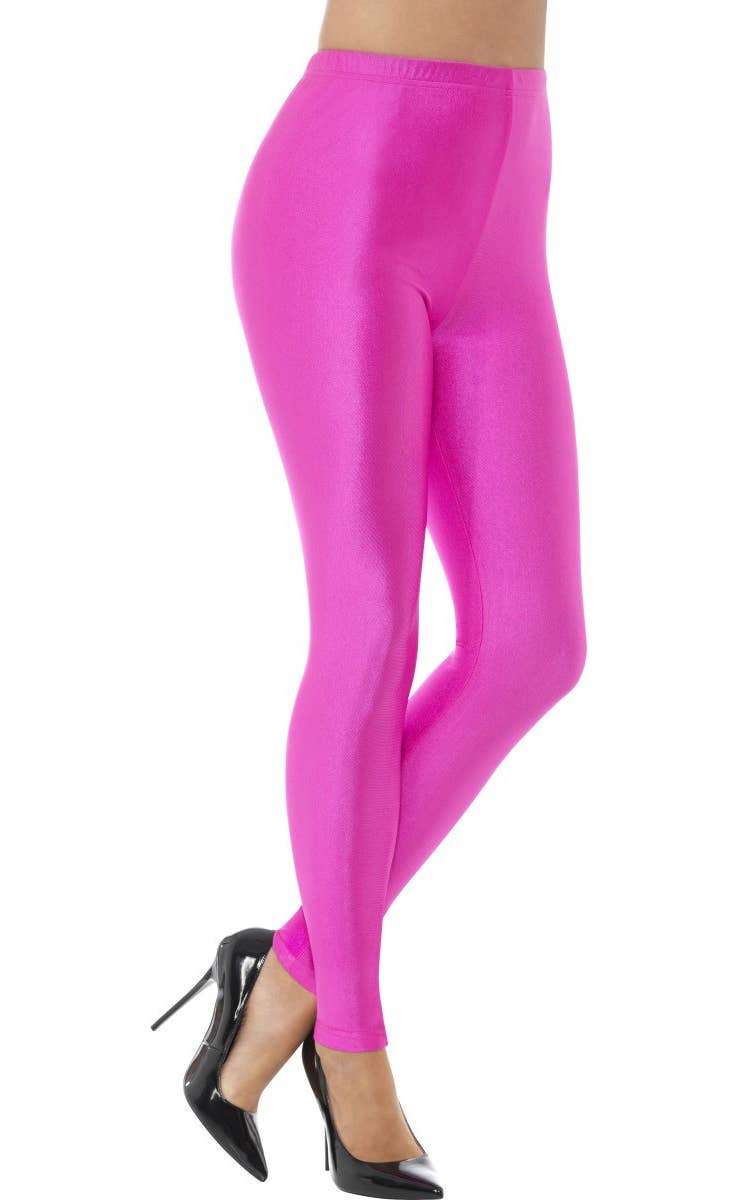 1980s Pink Leggings Spandex Women's Disco Costume Accessory Main Image