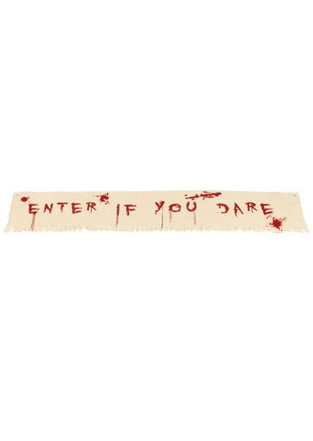 Enter If You Dare Blood Splattered Halloween Banner Decoration