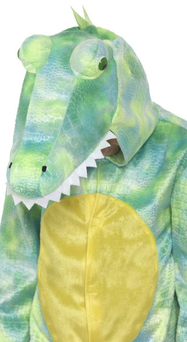 Image of Great Big Green Dinosaur Girls Onesie Costume - Alternate Image