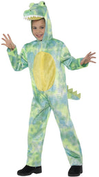 Image of Great Big Green Dinosaur Girls Onesie Costume - Front Image