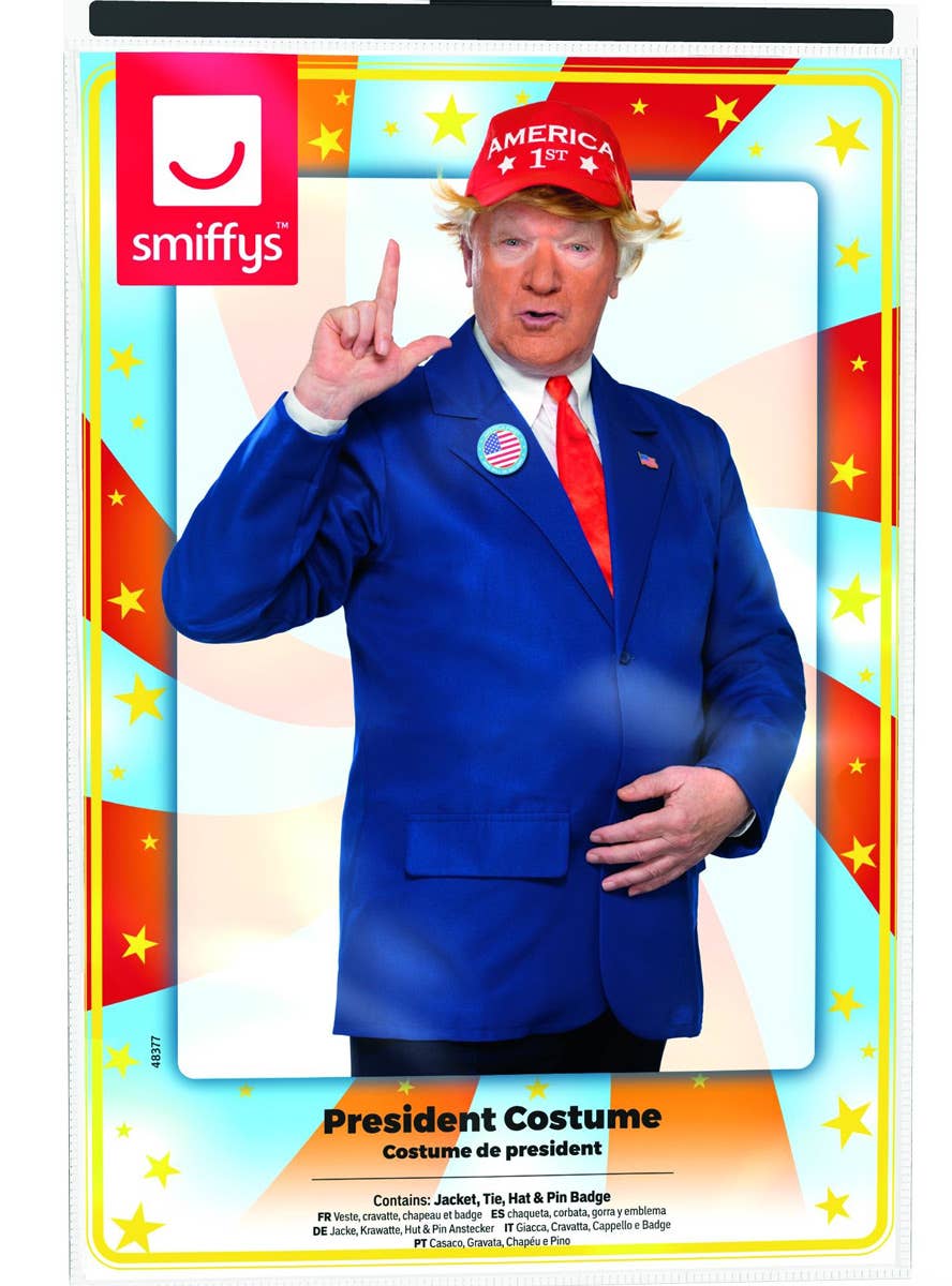 Mens Donald Trump President Fancy Dress Costume - Packet Image