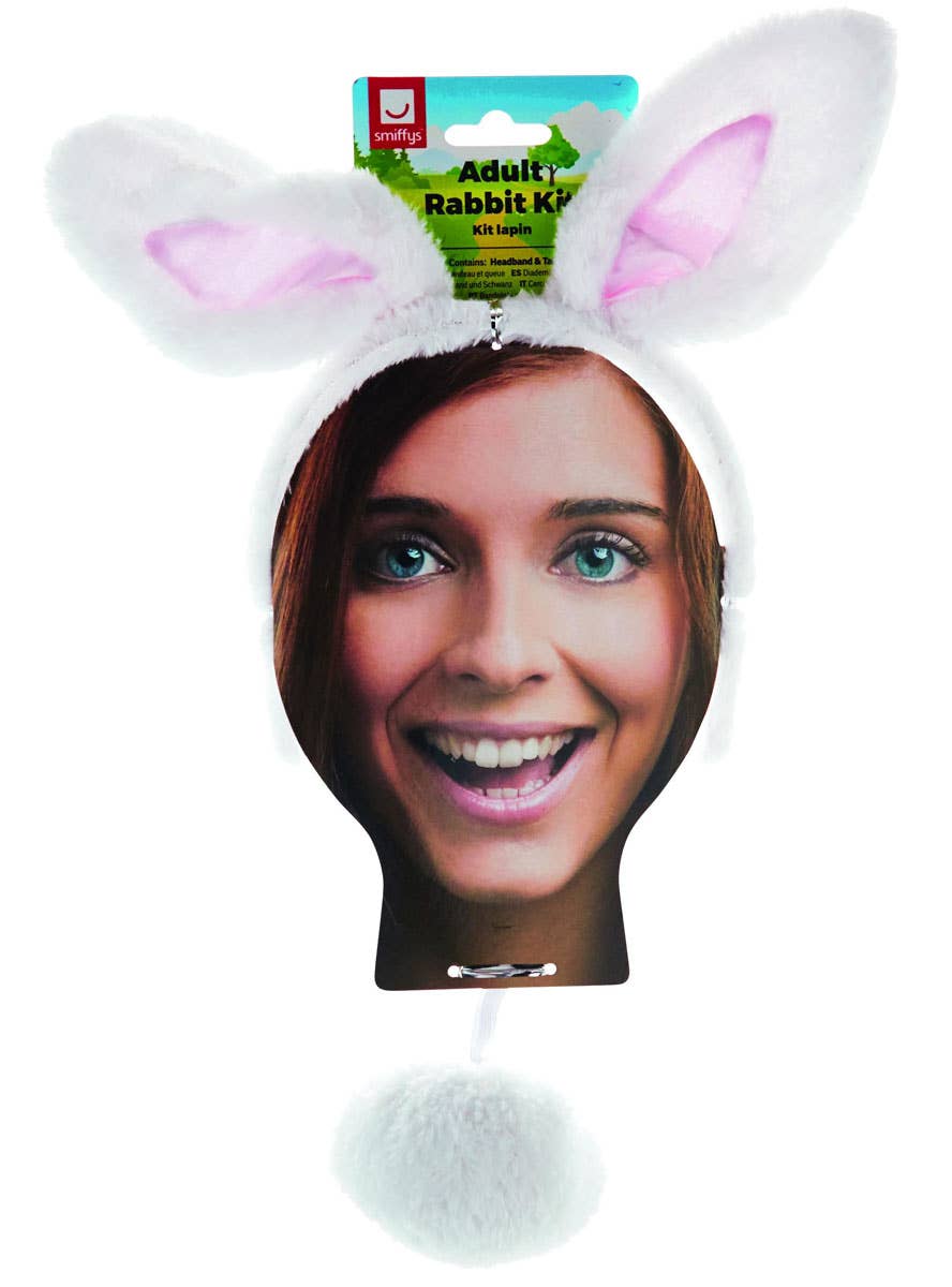 Bunny Ears and Tail Costume Kit for Adults - packaging Image