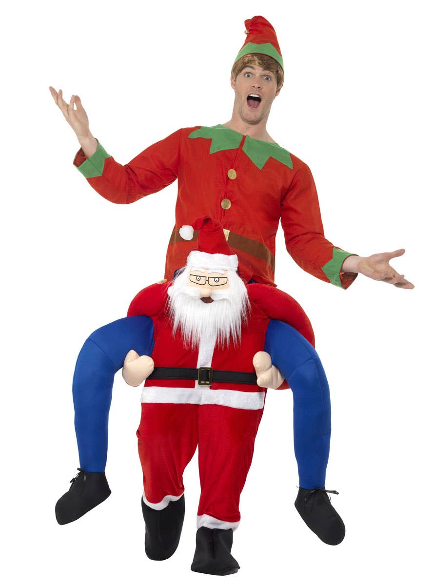 Novelty Santa Piggyback Funny Fancy Dress Costume For Men Main Image